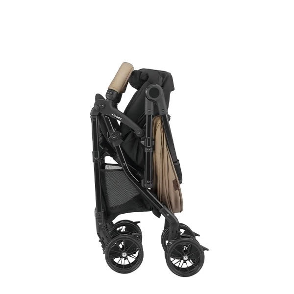 日本 Combi Sugocal L Compact 全自動四輪轉向嬰兒手推車 (卡其) 適合0至3歲