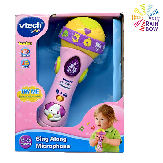 VTech Baby 音乐动感咪高风- 粉红色(适合12-36个月) 抓住麦克风，一起唱歌！透过音乐动感咪高风介绍动物和它们的声音