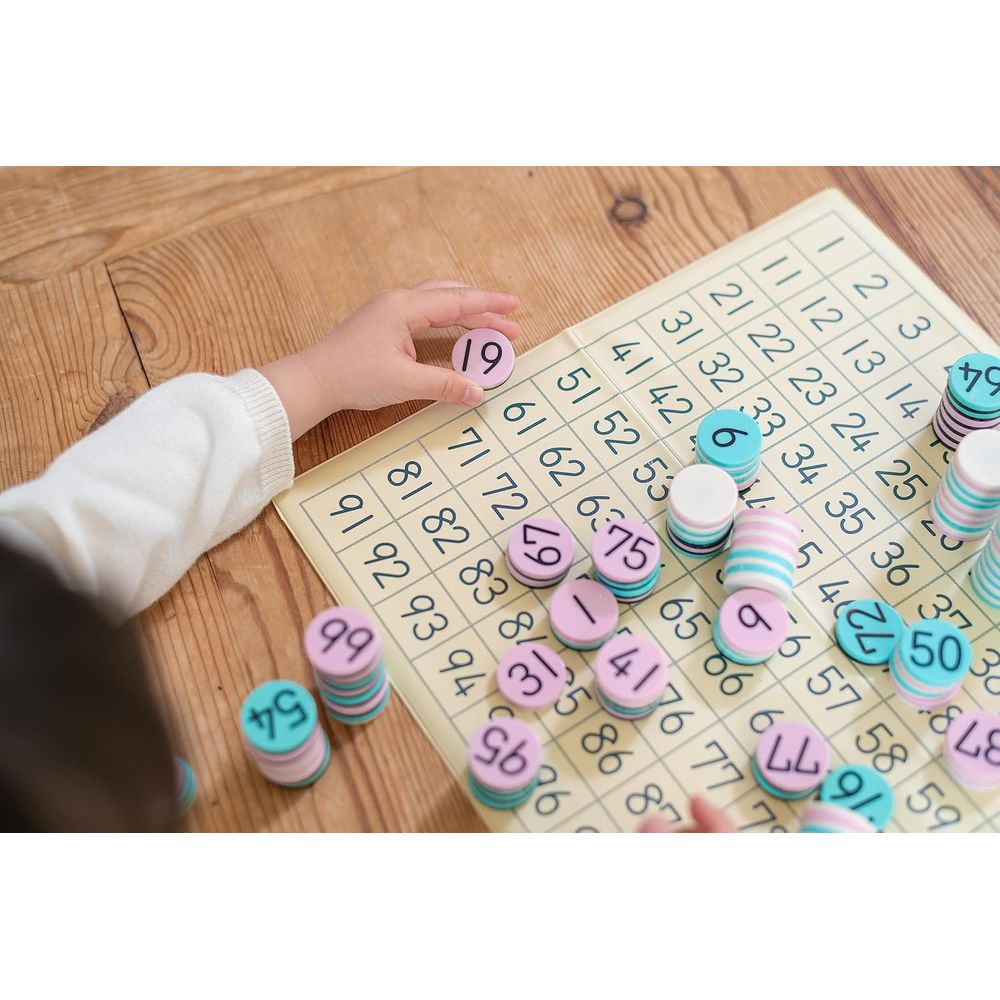 日本 KUMON 公文式 1-100 磁石數字盤 (培養數數 | 學習單雙數 | 順數&倒數)