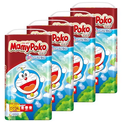 MamyPoko x DORAEMON 学习裤加大码XL 34片(日本限定版) 12-22kg | 原箱优惠x4包装, 低至$77/包($2.25/片)