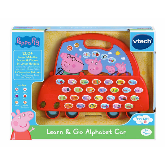 VTech Peppa Pig 小猪佩奇字母表汽车(适合2-5岁) 汽车上易于抓握的提手，方便外出携带